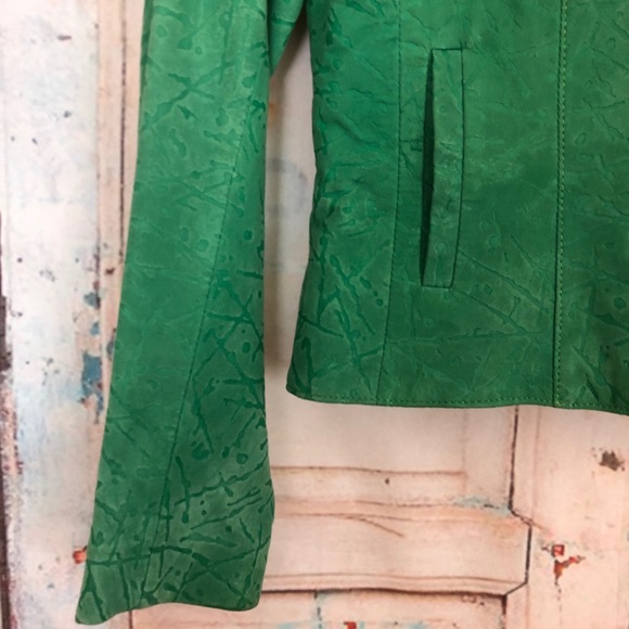 Vintage Fog City Green Suede Moto Jacket Women’s 8 - Picture 5 of 8